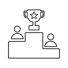 Winners icon. Vector illustration. Outline symbol.