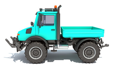 Naklejka premium Multi Purpose Tractor Truck 3D rendering on white background