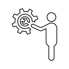 Technical engineer icon. Vector illustration. Outline symbol.