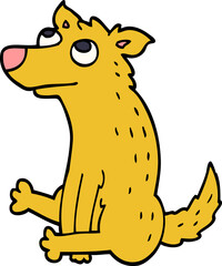 cartoon doodle dog sitting