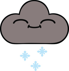 cute cartoon happy snow cloud