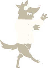 flat color illustration cartoon werewolf