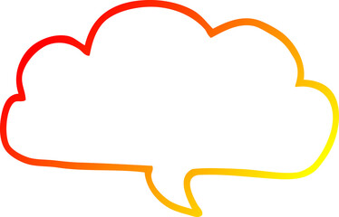 warm gradient line drawing cartoon cloud speech bubble