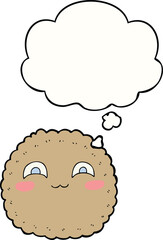 cartoon biscuit and thought bubble