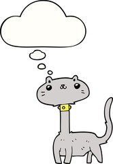 cartoon cat and thought bubble