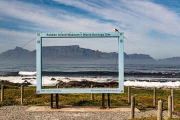 Naklejka premium Cape Town, view from Robben Island (South Africa)