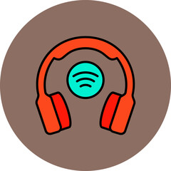 Wireless Headphones Multicolor Circle Filled Line Icon