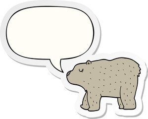 cartoon bear and speech bubble sticker