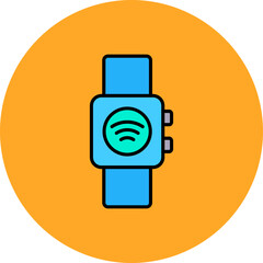 Smart Watch Multicolor Circle Filled Line Icon