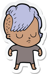 sticker of a cartoon woman