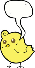 cartoon bird with speech bubble