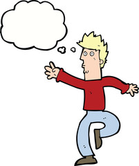 Fototapeta premium cartoon urgent man with thought bubble