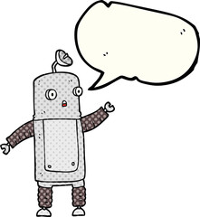 comic book speech bubble cartoon robot