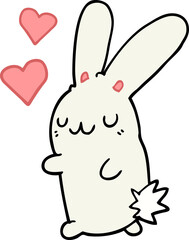 cartoon rabbit in love