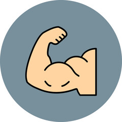 Biceps Multicolor Circle Filled Line Icon
