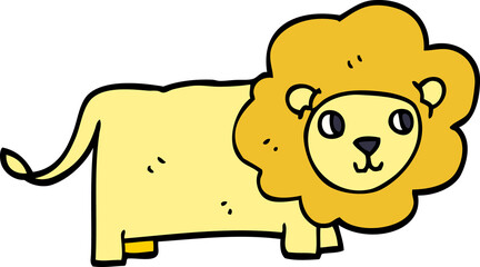 cartoon doodle lion