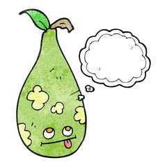 thought bubble textured cartoon pear