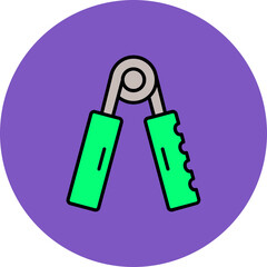Hand Grip Multicolor Circle Filled Line Icon