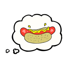 thought bubble cartoon hotdog