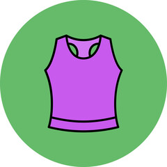 Tank Top Multicolor Circle Filled Line Icon