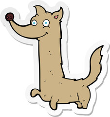 sticker of a cartoon happy dog