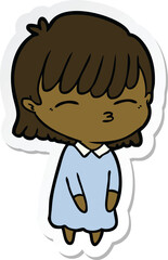 sticker of a cartoon woman