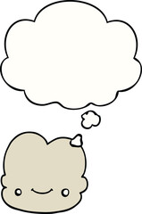 cartoon cloud and thought bubble