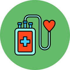 Blood Donation Multicolor Circle Filled Line Icon