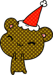 christmas cartoon of kawaii bear
