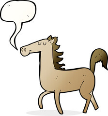 cartoon horse with speech bubble
