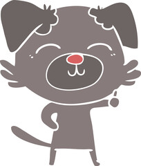 flat color style cartoon dog