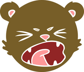 Obraz premium cute flat color style cartoon teddy bear face
