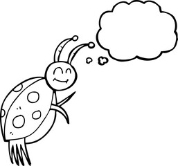 thought bubble cartoon ladybug
