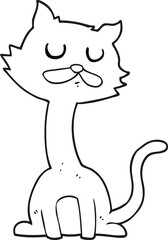 black and white cartoon cat