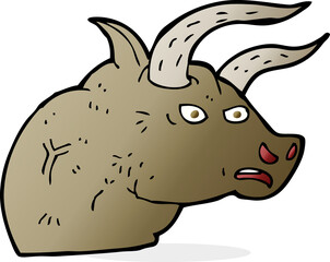 cartoon angry bull head