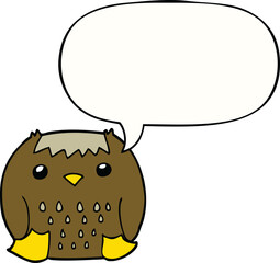 cartoon owl and speech bubble