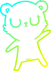 cold gradient line drawing peaceful cartoon bear