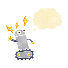cartoon robot with thought bubble