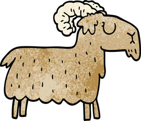 cartoon doodle stubborn goat