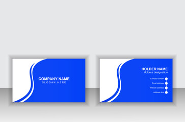 An attractive or modern business card template design. White and blue color gradient.