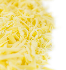 Fresh made Grated Cheese (close-up shot)