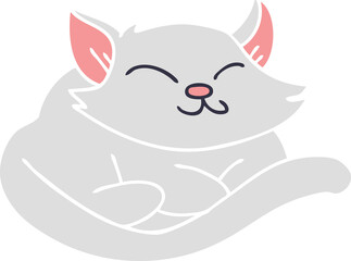 quirky hand drawn cartoon cat