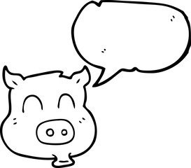 speech bubble cartoon pig