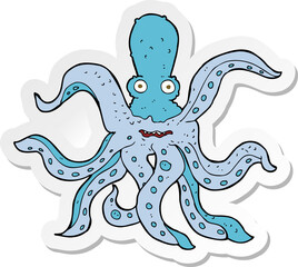 sticker of a cartoon giant octopus