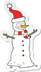 sticker of a cartoon snowman