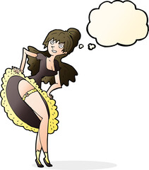 cartoon flamenco dancer with thought bubble