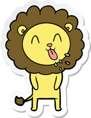 Fototapeta premium sticker of a happy cartoon lion