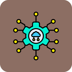 Setting Multicolor Round Corner Filled Line Icon