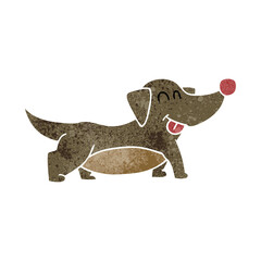 retro cartoon happy little dog