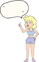 speech bubble cartoon gym woman